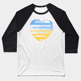 Heart in the colors of the Ukrainian flag Baseball T-Shirt